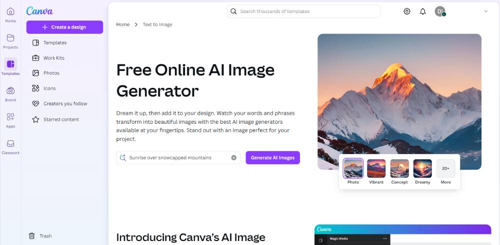 Canva AI Image Generator