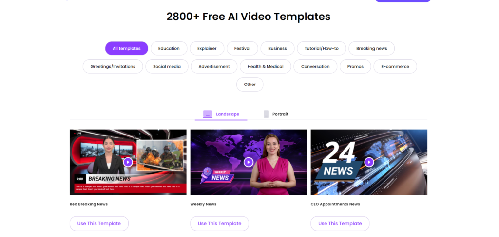 Vidnoz AI Template Library